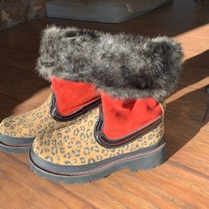 Ariat fur cuff leopard boots